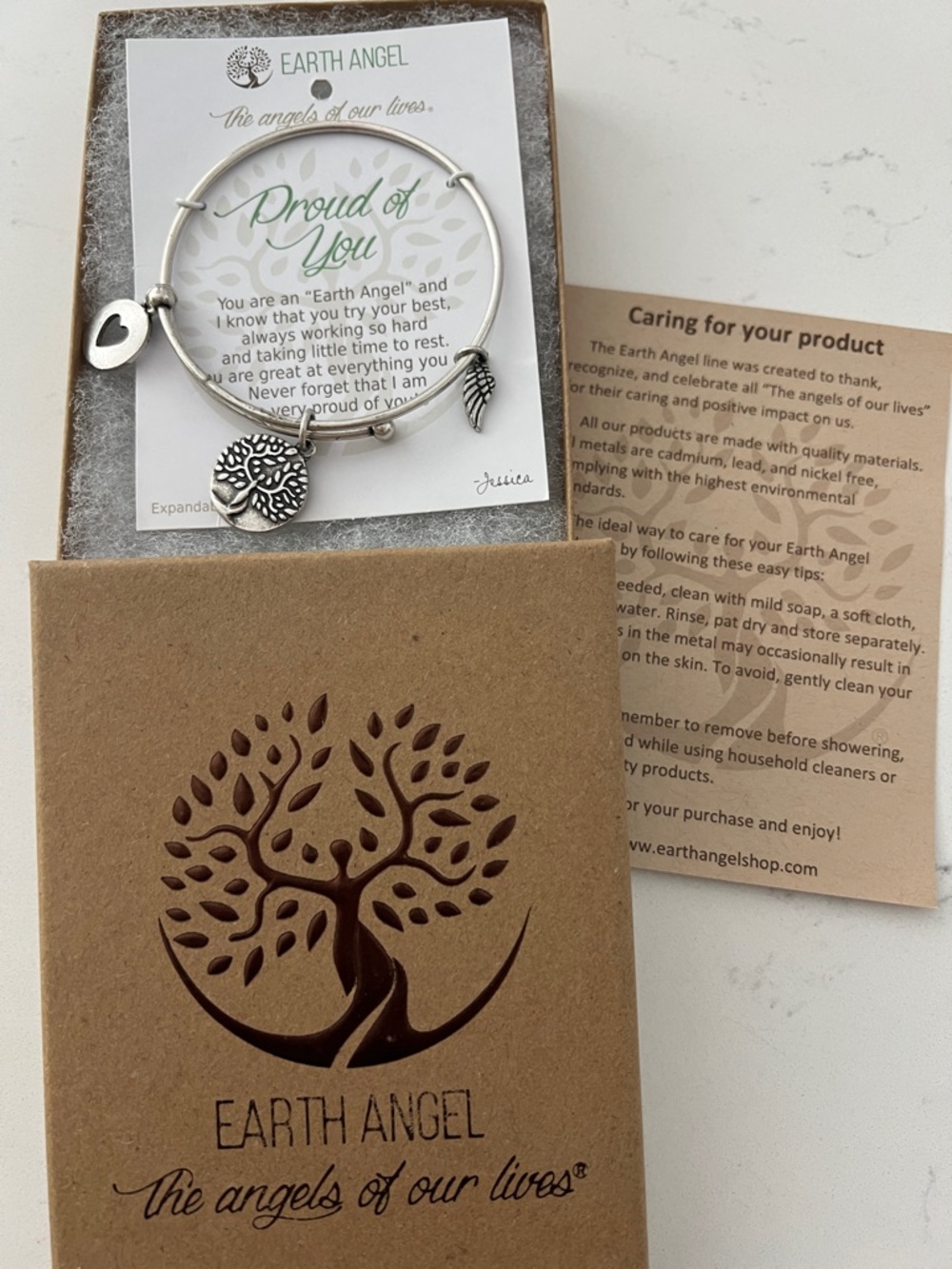 NWBOX Earth Angel Silver Tree of Life Charm Bracelet